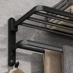 Matte Black Hook Towel Rack