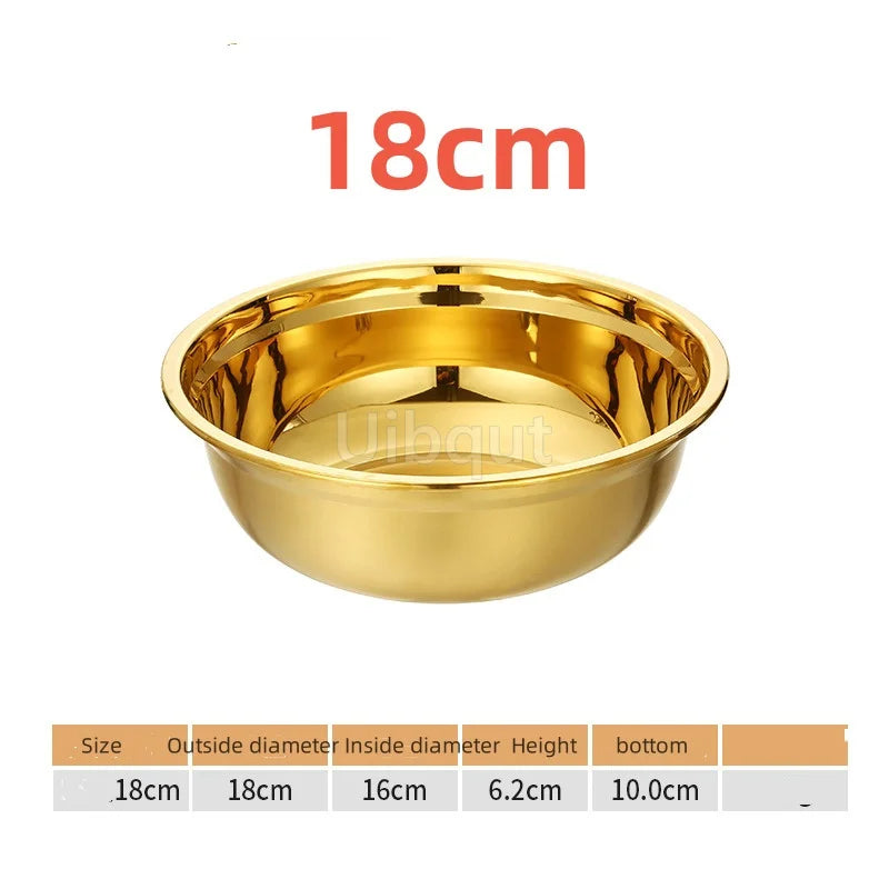 Round Golden Stainless Steel Colander