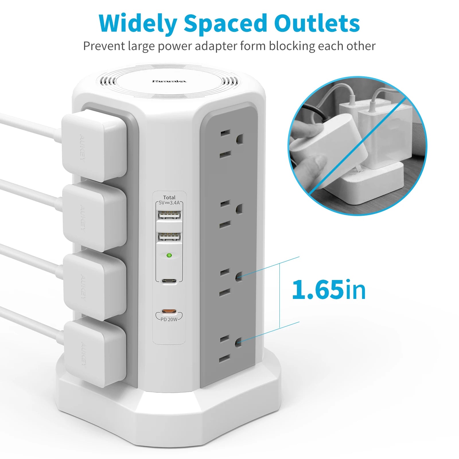 Extension Tower,  plug-in / fast charging,