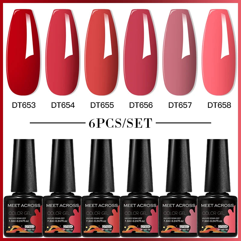 6pc Nail Gel Polish Set