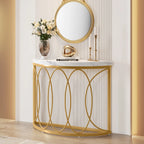 Half Moon Gold Console Table