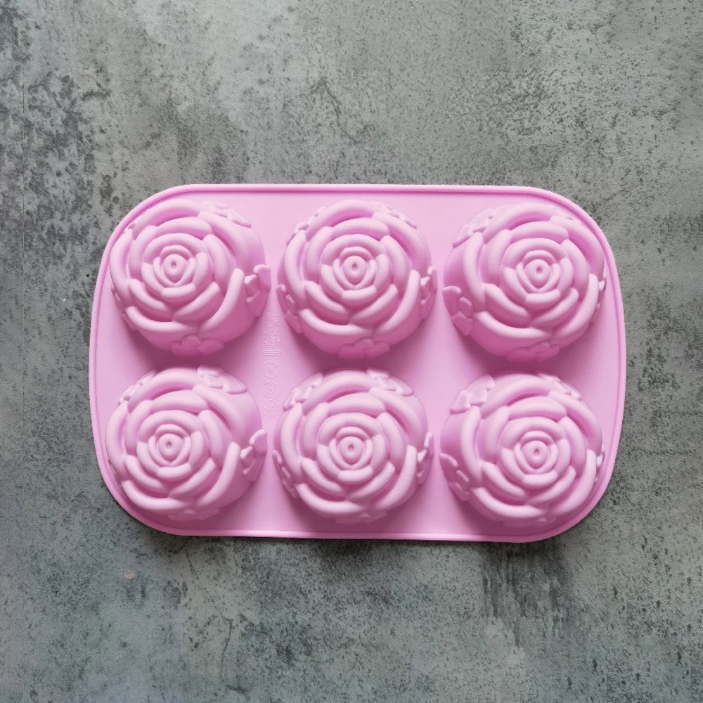 6 Holes Rose Silicone Mold