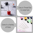 55 Pcs Big Eye, Sewing Needles Set