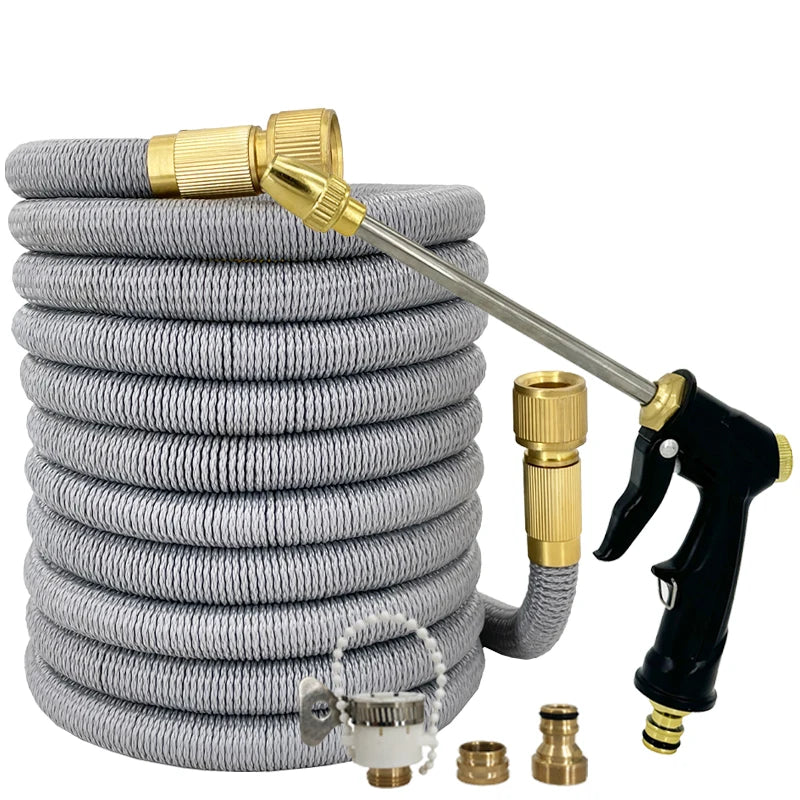 Grey Expandable Hose/ High-Pressure Nozzle