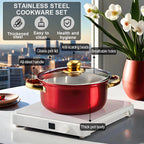 12PCS Stainless Steel Colored Cookware Set
