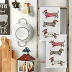 Three Dachshund-Themed  Dish Towels