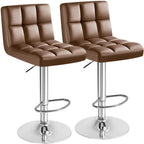 Modern Leather Swivel Bar Stools (2)