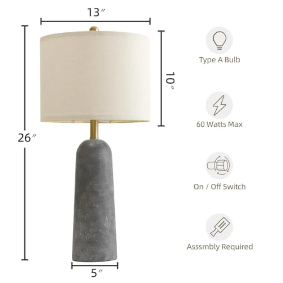 (2) Resin Lamp/ Natural Stone Look