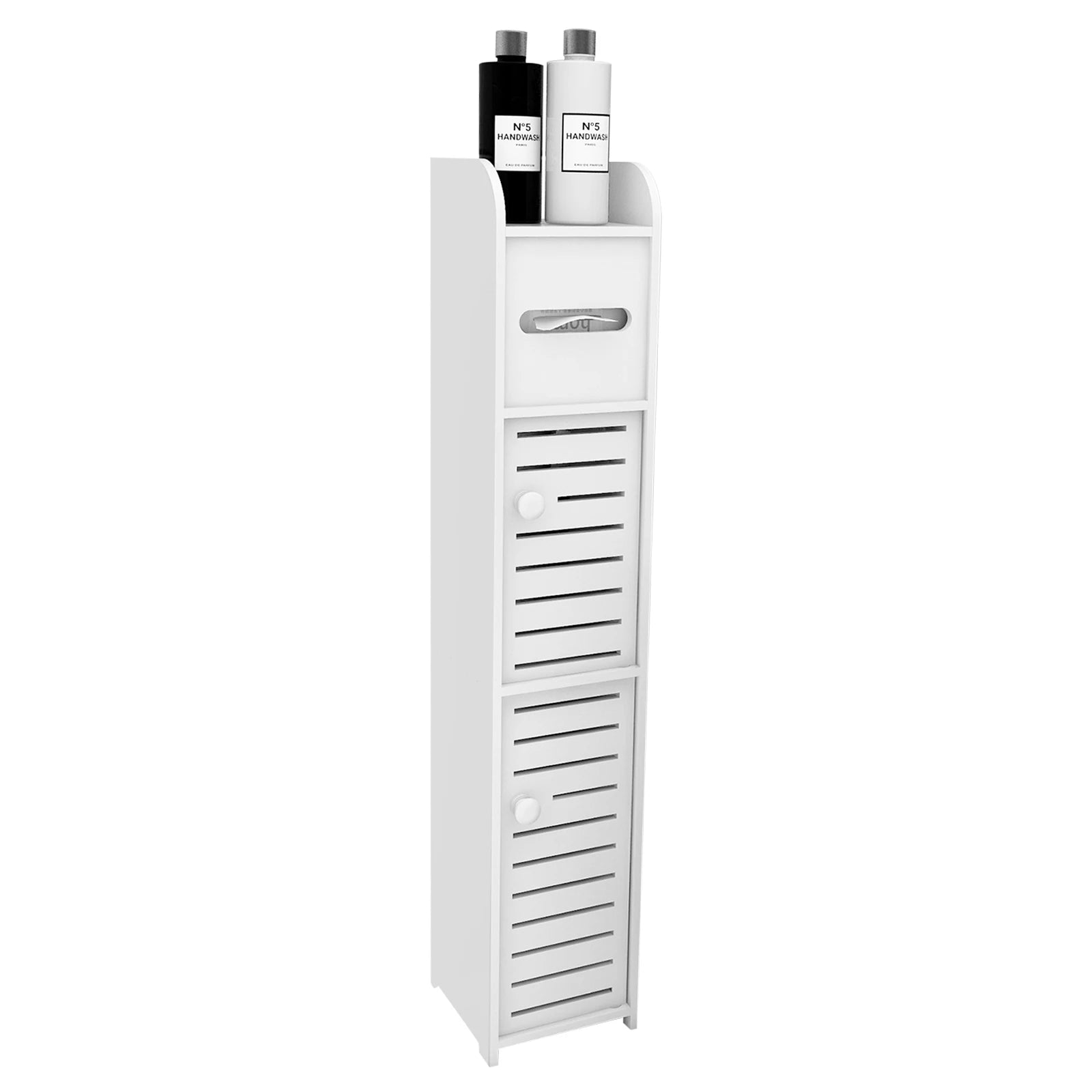 White Storage Column Cabinet