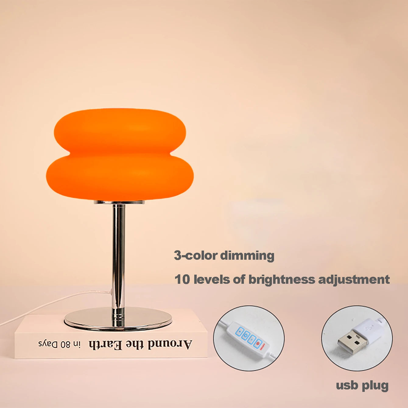 USB Plug LED Mushroom Table Lamp