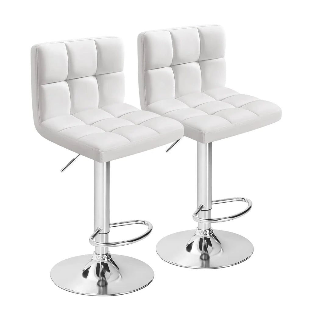 Modern Leather Swivel Bar Stools (2)