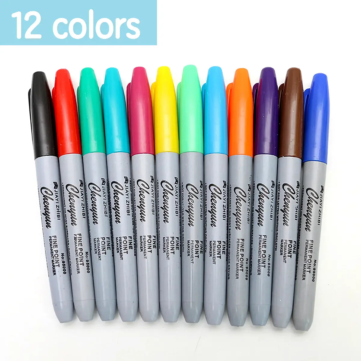 12colors Fine Point Permanent Markers