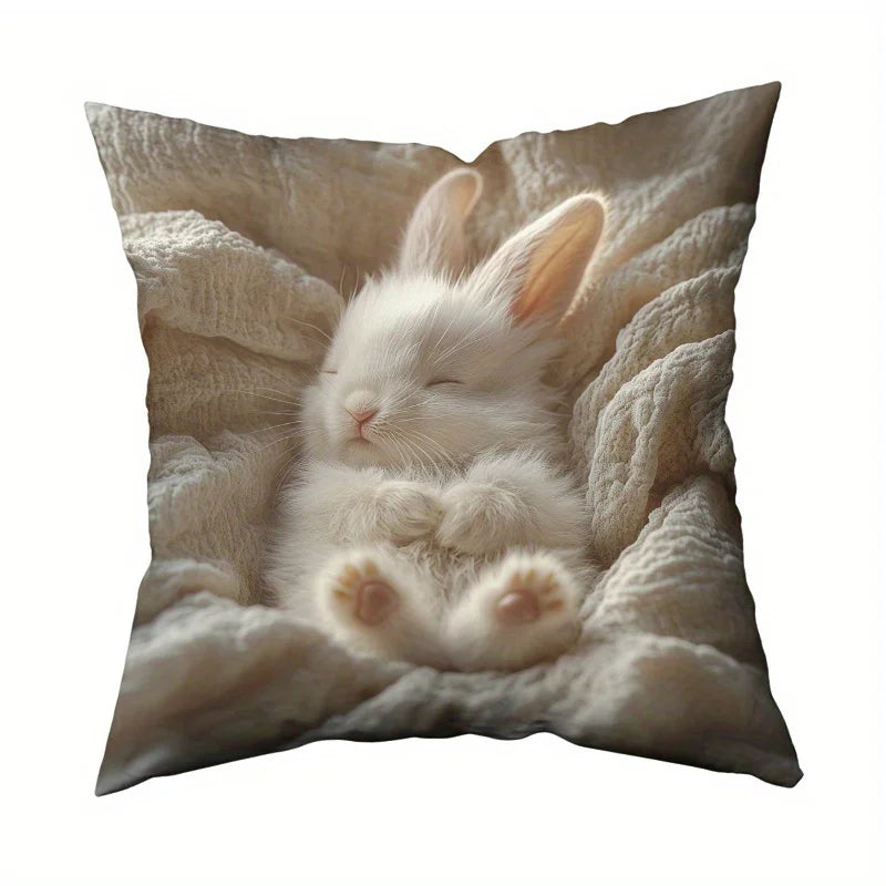 1pc Sleeping Bunny Pillow Cover