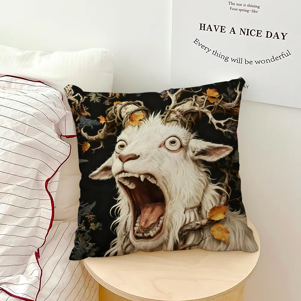 Screaming Goat Pillow Cover