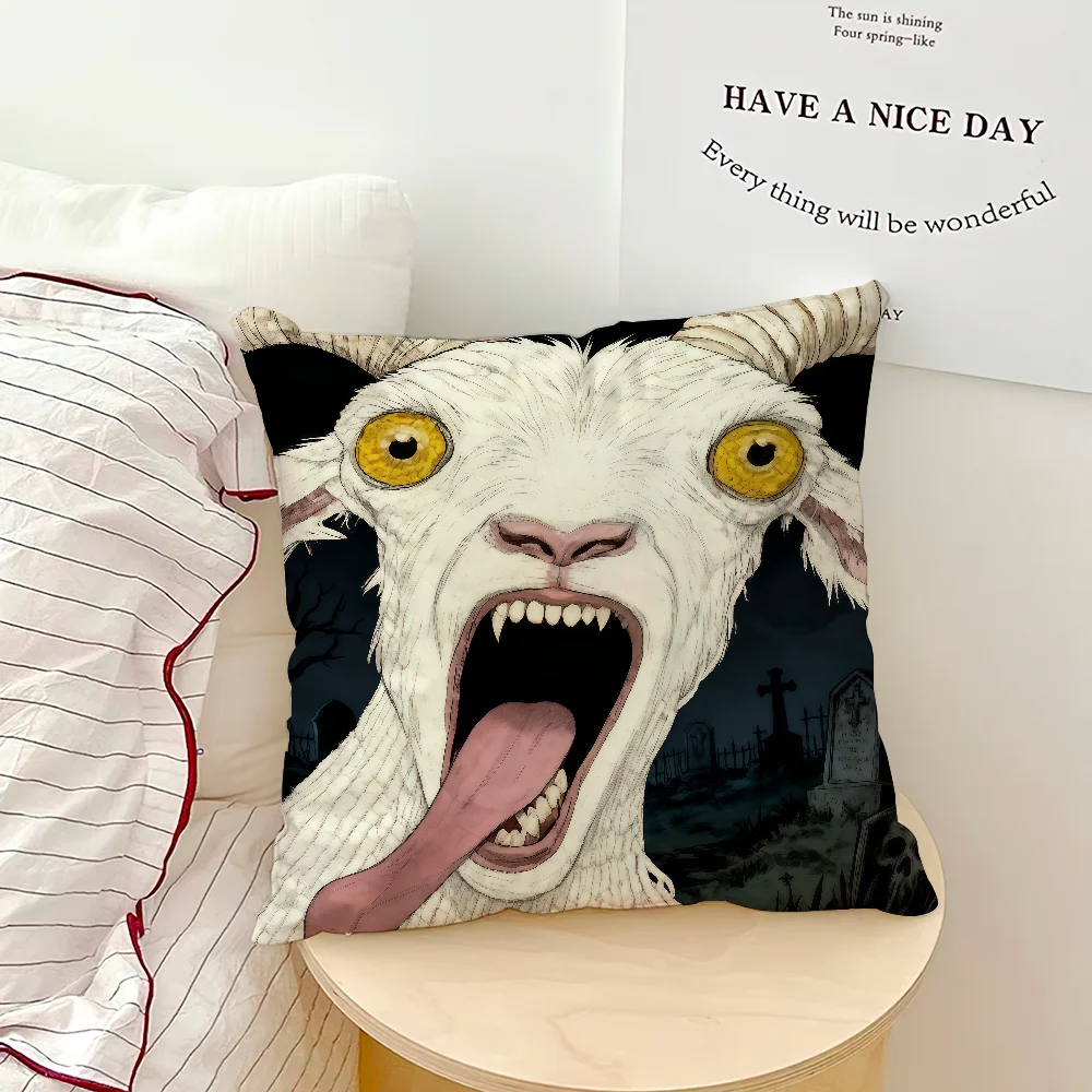 Screaming Goat Pillow Cover