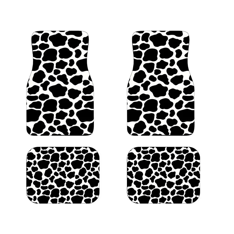 Leopard Print Car Floor Mats Set