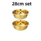 Round Golden Stainless Steel Colander