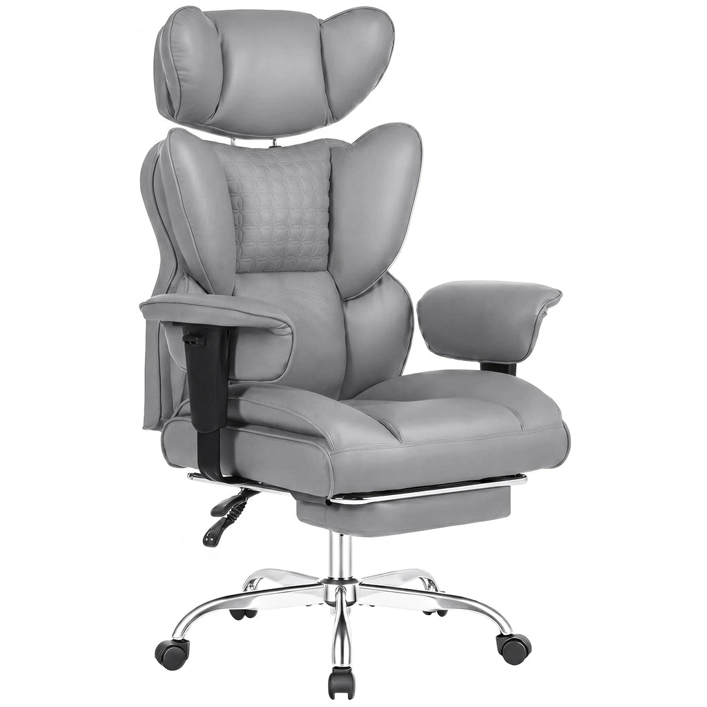 Adjustable Armrests Reclining Computer Office Chair / Footrest