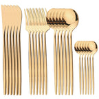 24pcs Stainless Steel Tableware Set
