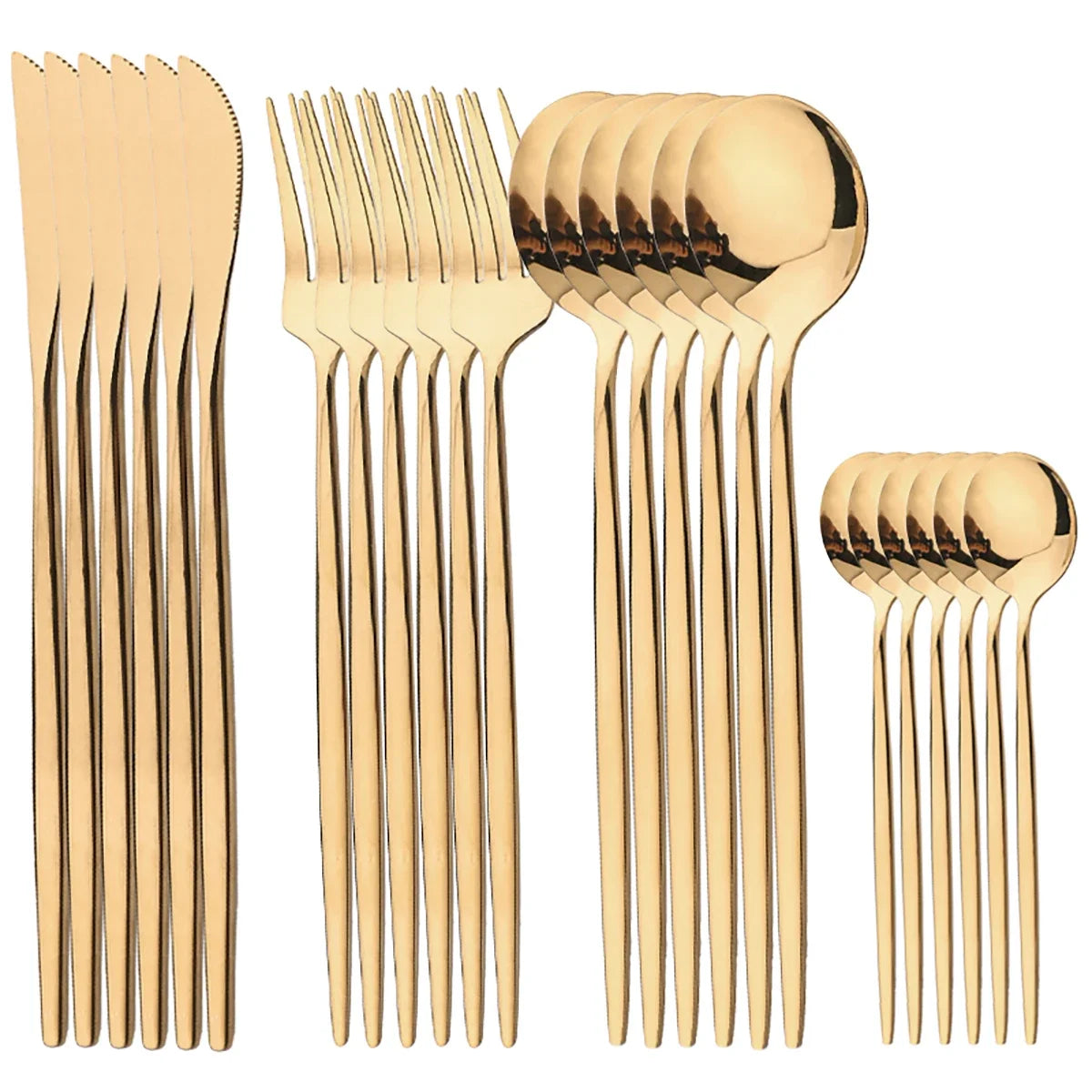 24pcs Stainless Steel Tableware Set