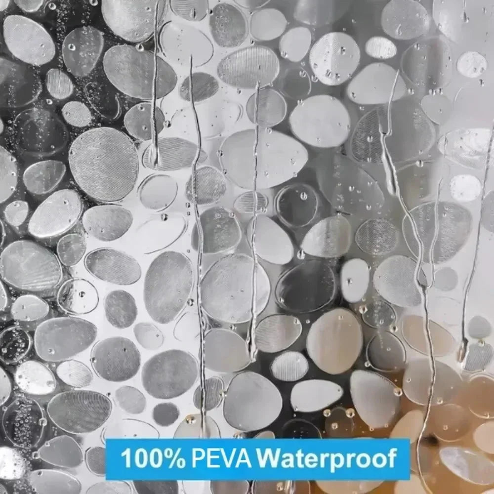1pc Pebble Pattern, Clear Shower Curtain