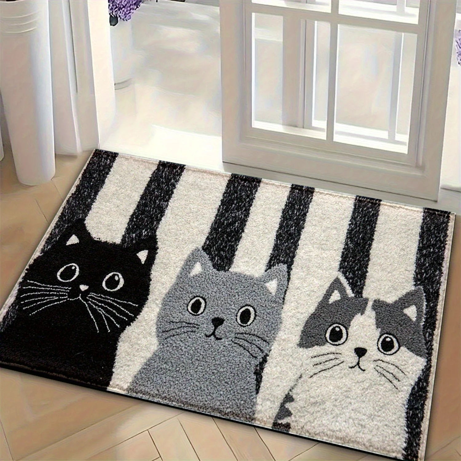 Striped Cat Carpet Doormat