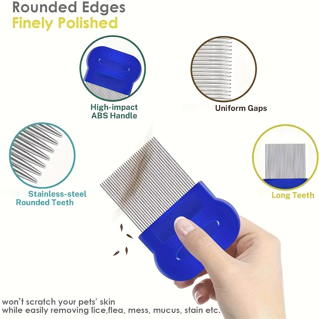 Pet- 4 Flea, Lice Combs, Stainless Steel