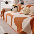 Chenille Sofa Blanket with Tassels