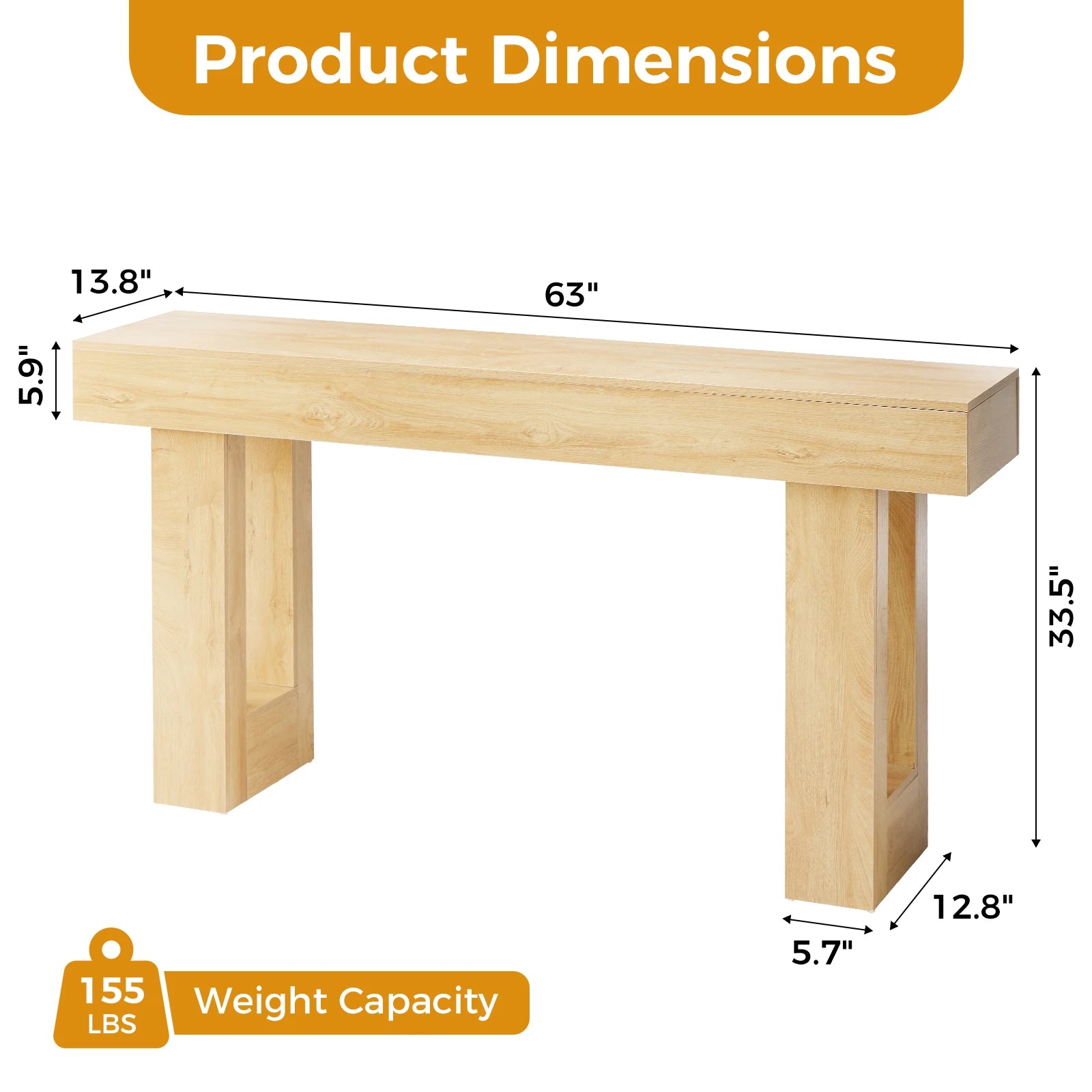 Narrow Console Table/ Wooden