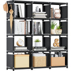 Book Shelf, 12 Cube Storage Organizer, Metal