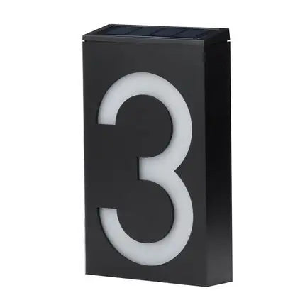 Solar Lights Black House Number