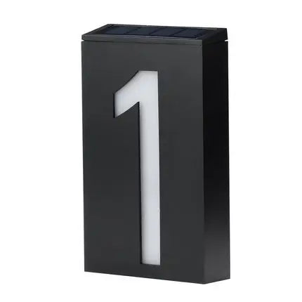 Solar Lights Black House Number