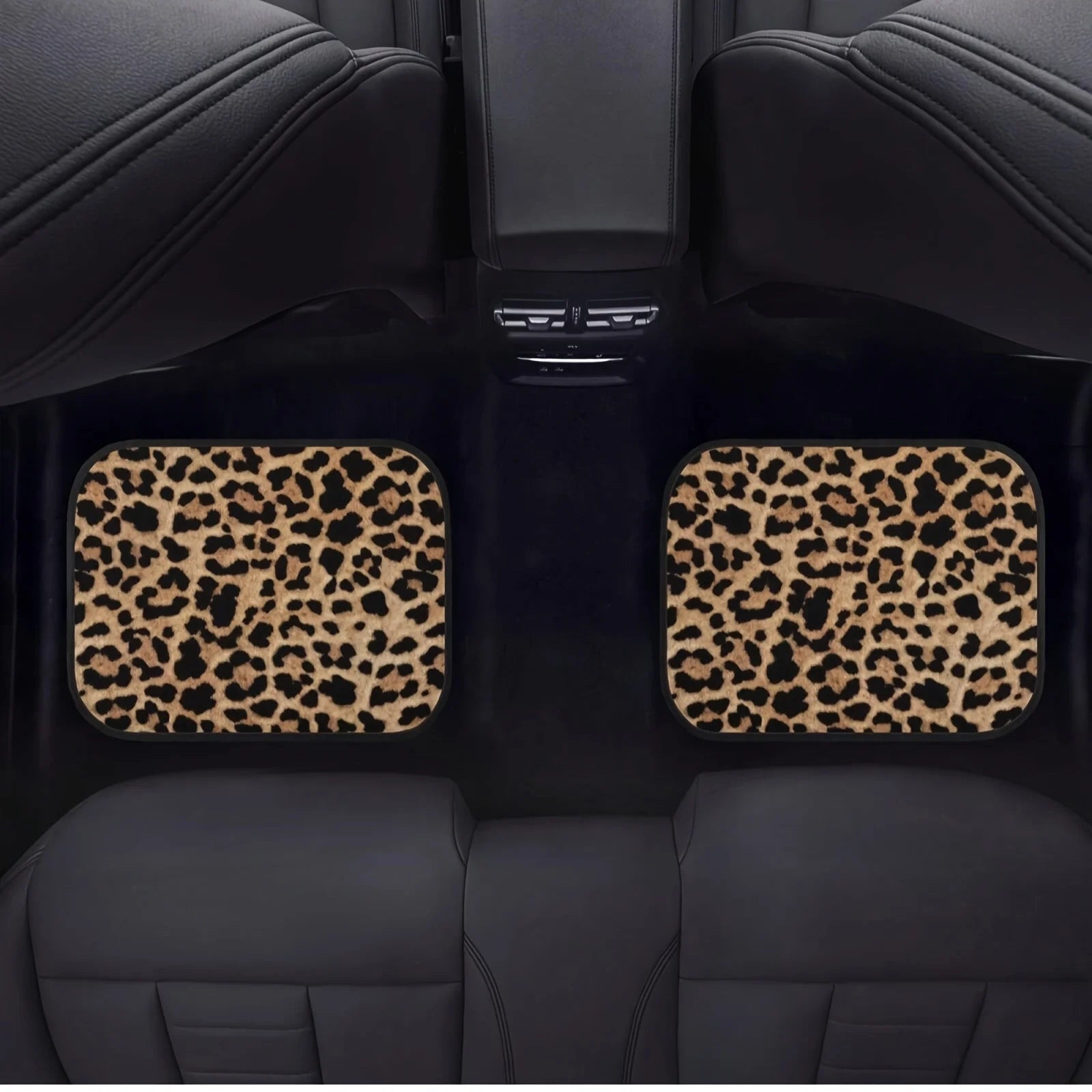 Leopard Print Car Floor Mats Set