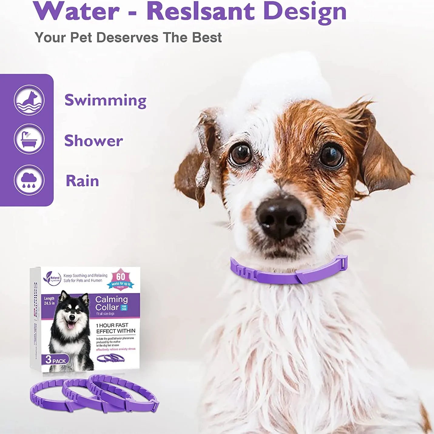 Pet Calming Collar, Adjustable Anxiety Pheromone