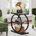End Table, / 3 Storage Shelves, Wooden