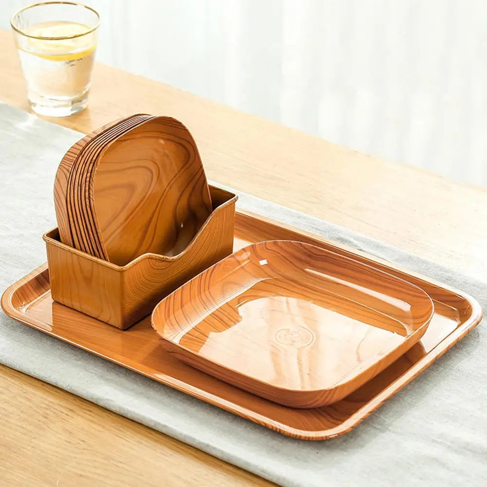 Imitation Wood Grain Square Plate