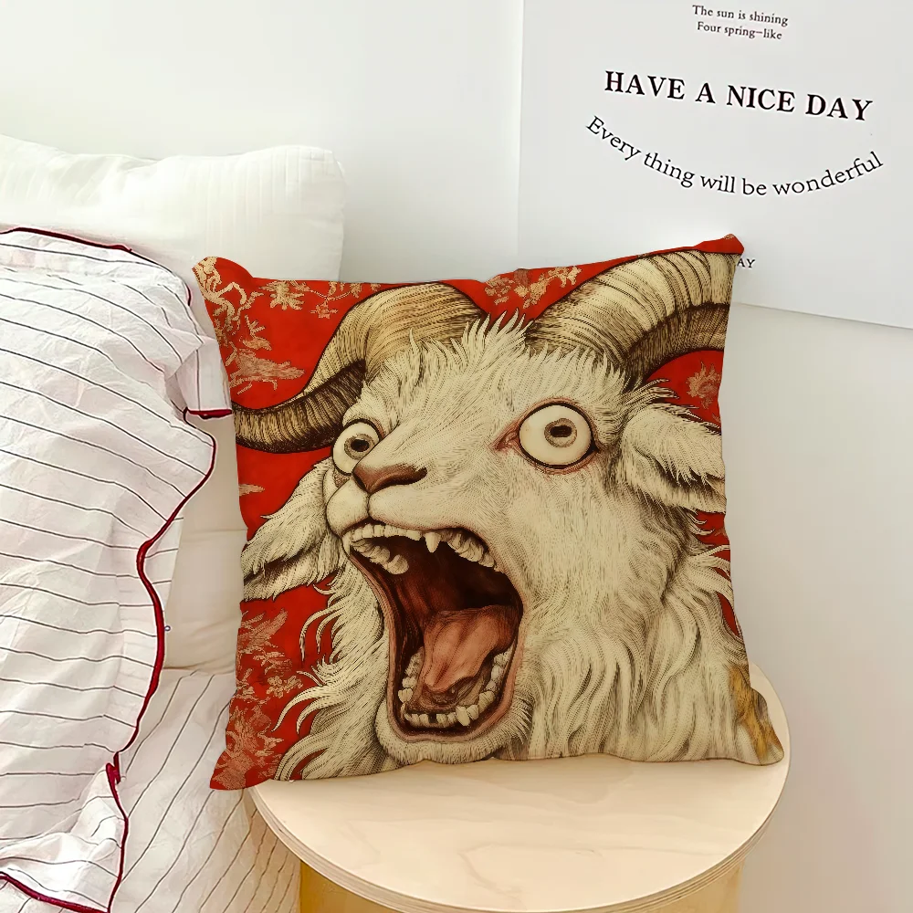 Screaming Goat Pillow Cover