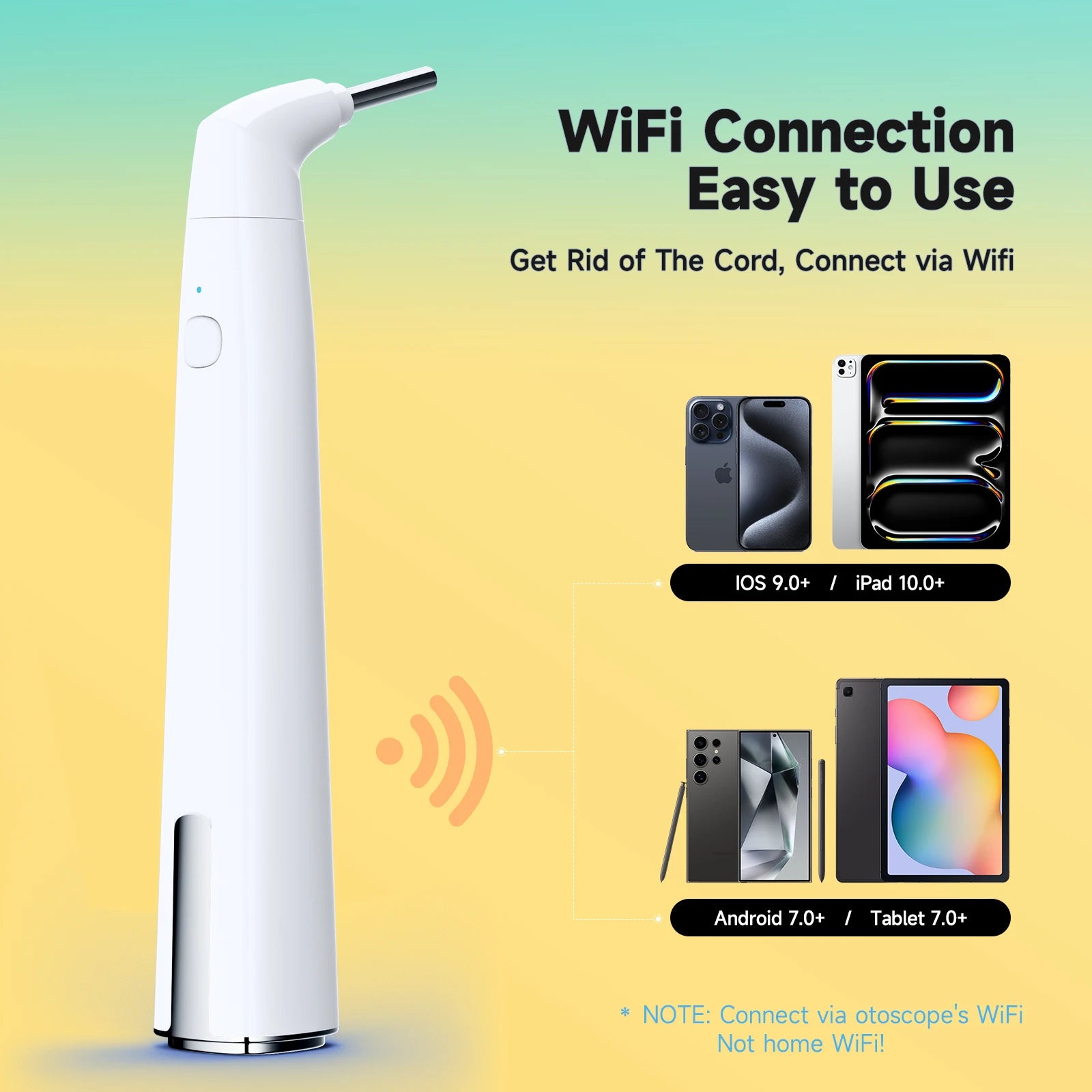 Wireless Digital Otoscope 3.9mm 1080P