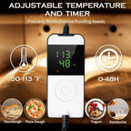 Dough Proofer Warming Box Versatile Adjustable Temperature Timer Control Bread Dough Proofing Box Collapsible Design 40x32x25cm