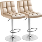 Modern Leather Swivel Bar Stools (2)