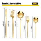 90Pcs Gold , Stainless Steel Tableware Set