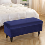 Velvet Storage Rectangle Ottoman