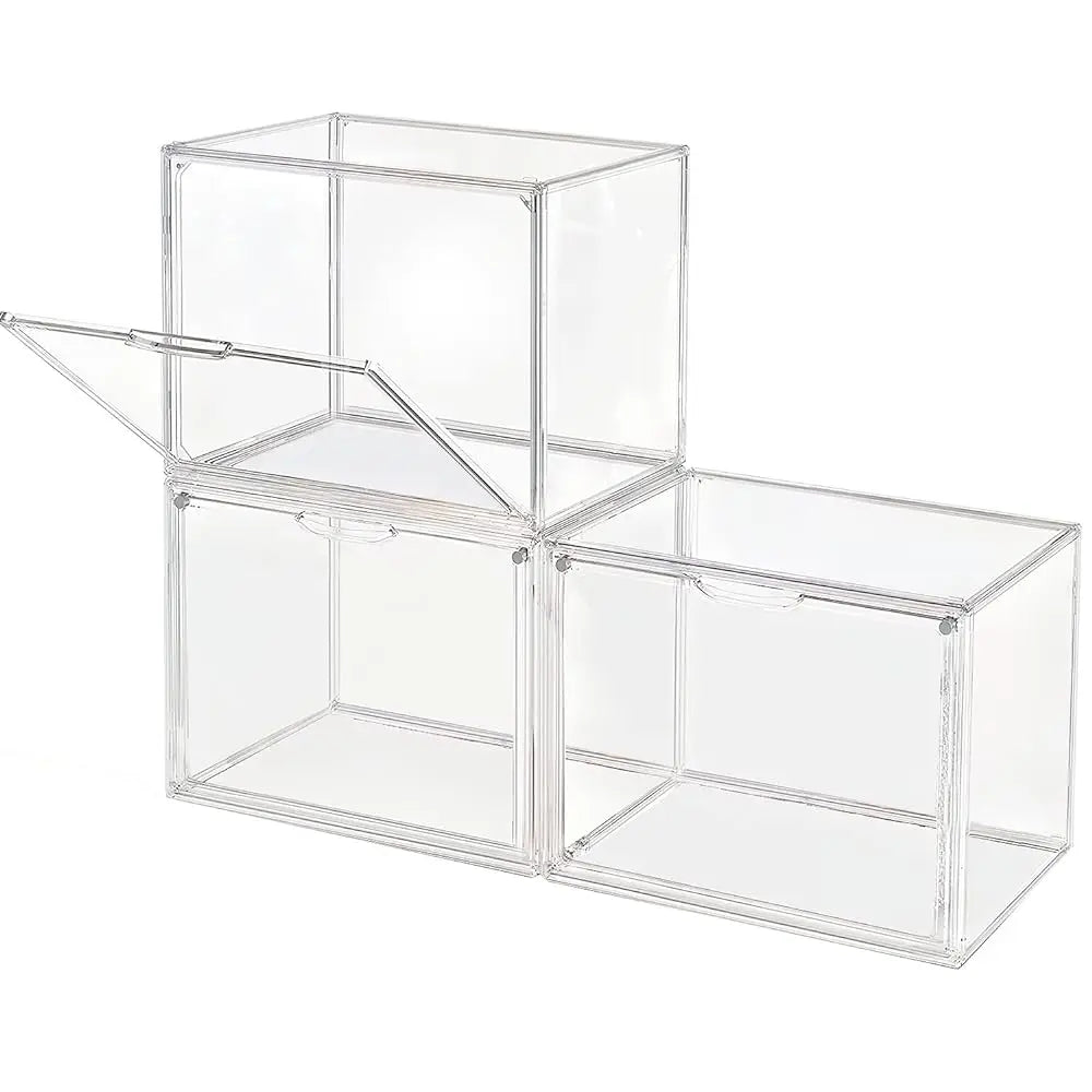 1pc/3pcs Clear Display Case Large Storage, Acrylic
