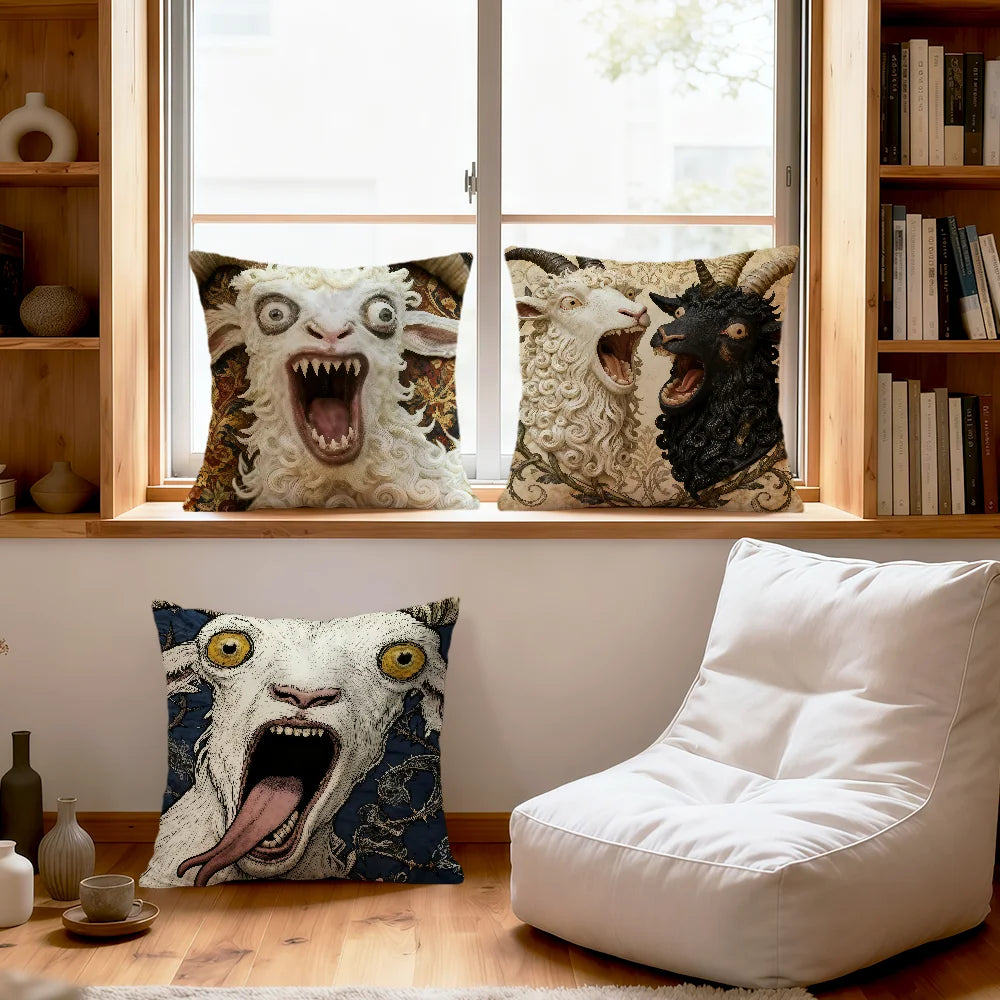 Screaming Goat Pillow Cover