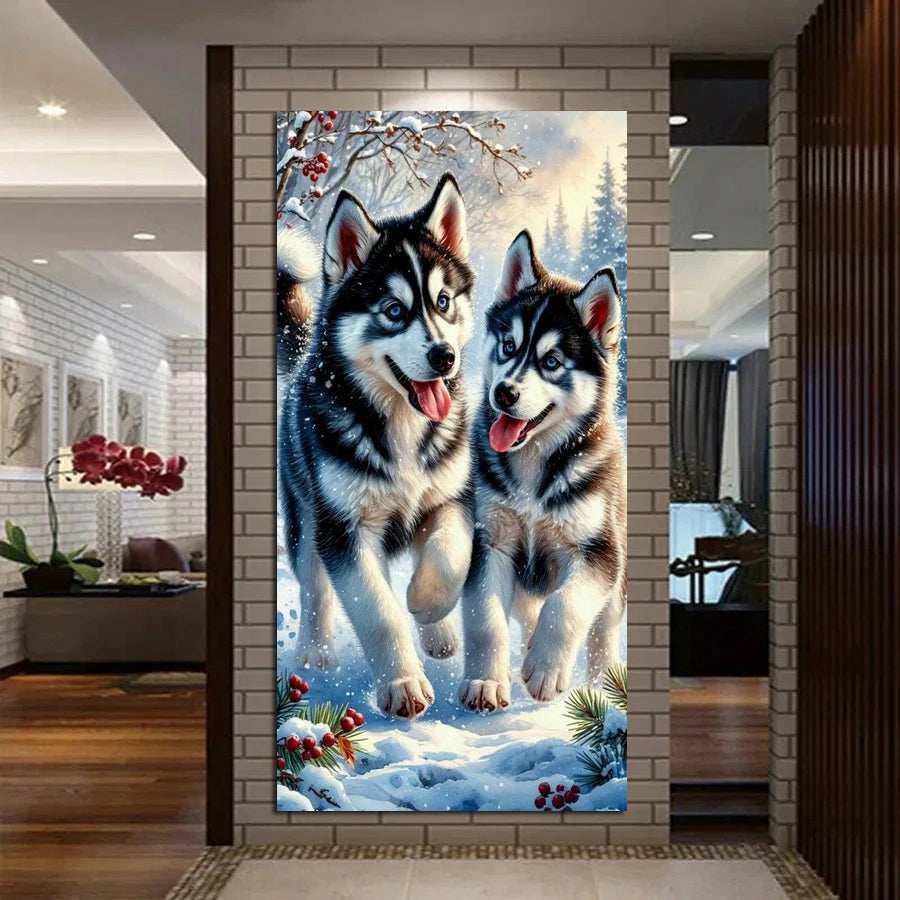 Snow Wolf Picture Large Size Diamond Art