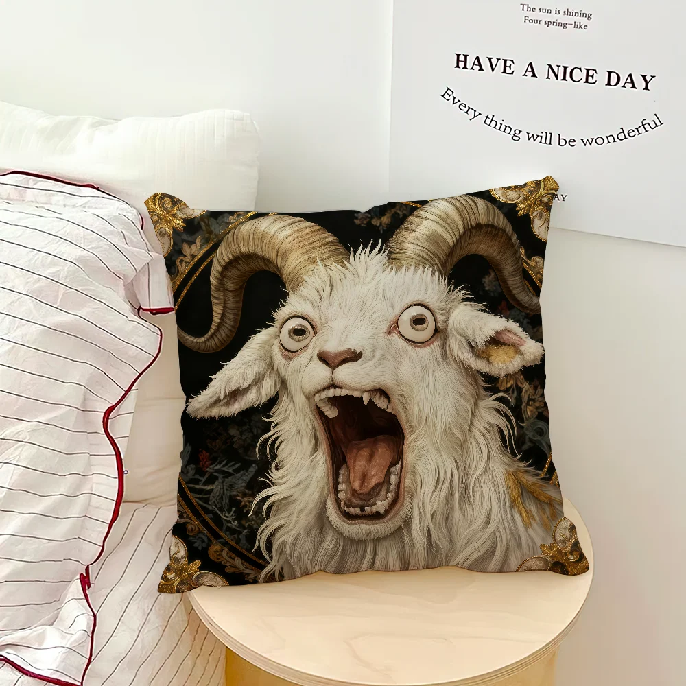 Screaming Goat Pillow Cover