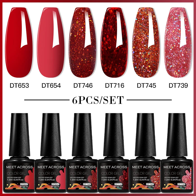 6pc Nail Gel Polish Set