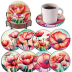 8pcs Diamond Coasters/ Holder Kits