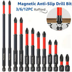 Magnetic Non-Slip Drill Bit Set 3/6/12Pc