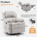 Recliner Chair, 360 Swivel Rocker